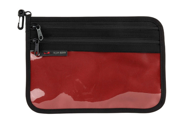 Medium Double Organizer Pouch in Mars Red Ballistic